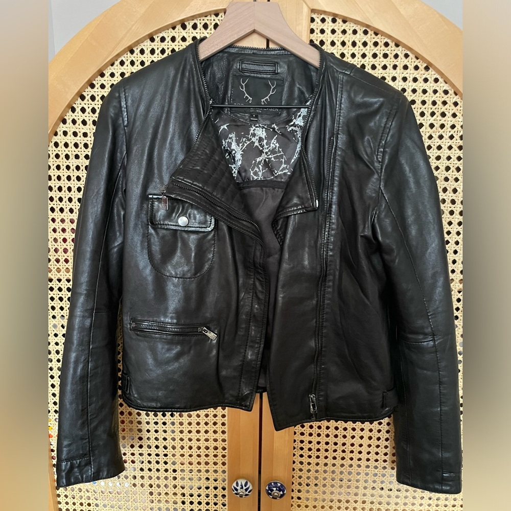Bod & Christensen black leather jacket. Women’s size medium.